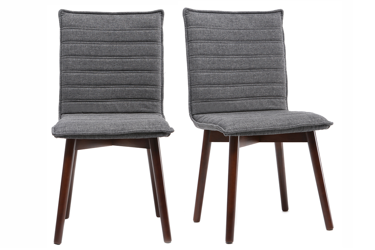 2er-Set Design-Sthle Stoff Anthrazitgrau mit dunklen Holzbeinen IZAL