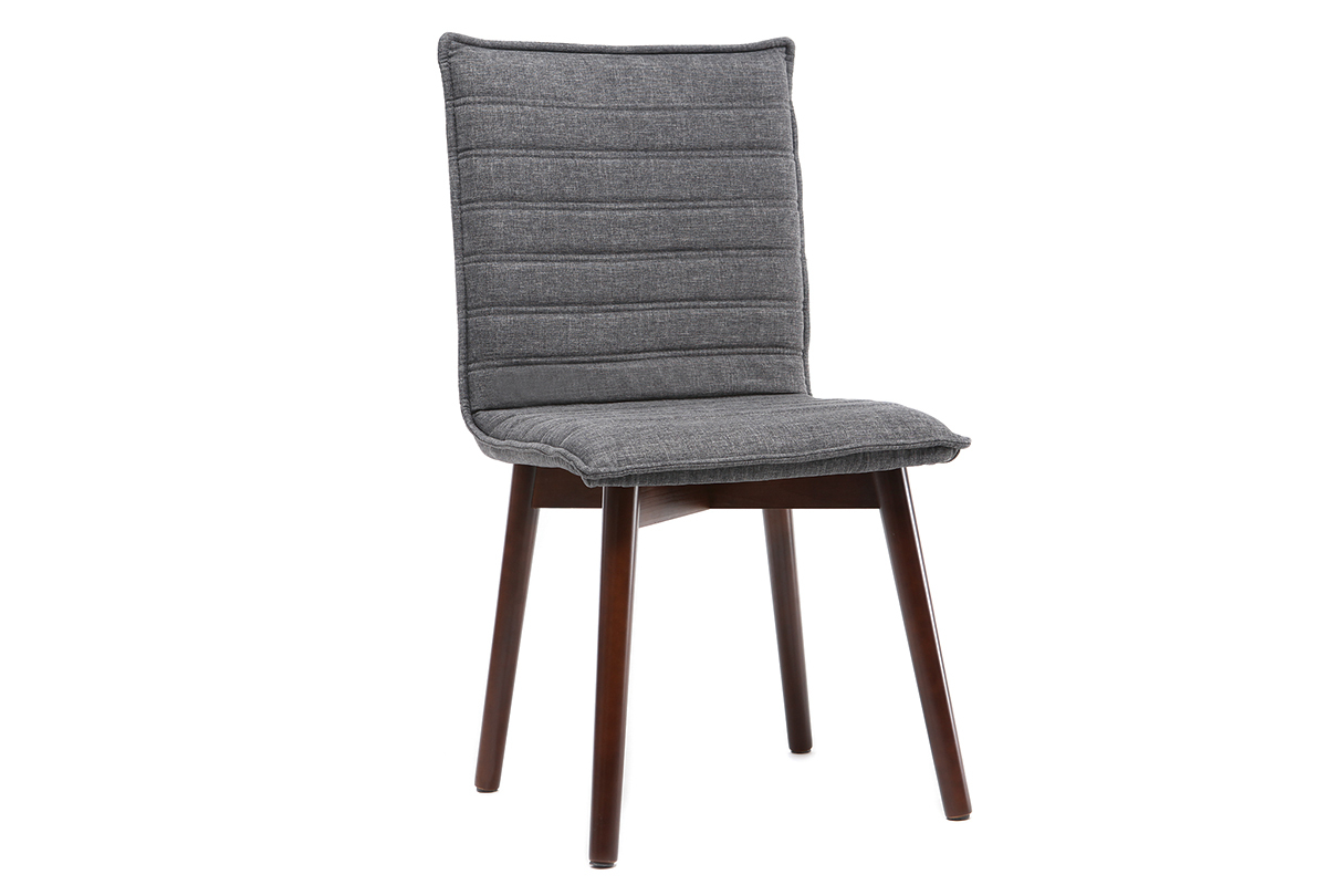 2er-Set Design-Sthle Stoff Anthrazitgrau mit dunklen Holzbeinen IZAL