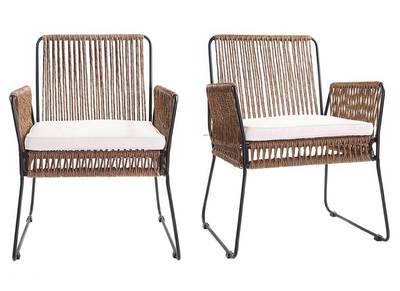 2er-Set Gartensessel MACCA aus Kunststoffgeflecht - 2er-Set Gartensessel MACCA aus Kunststoffgeflecht