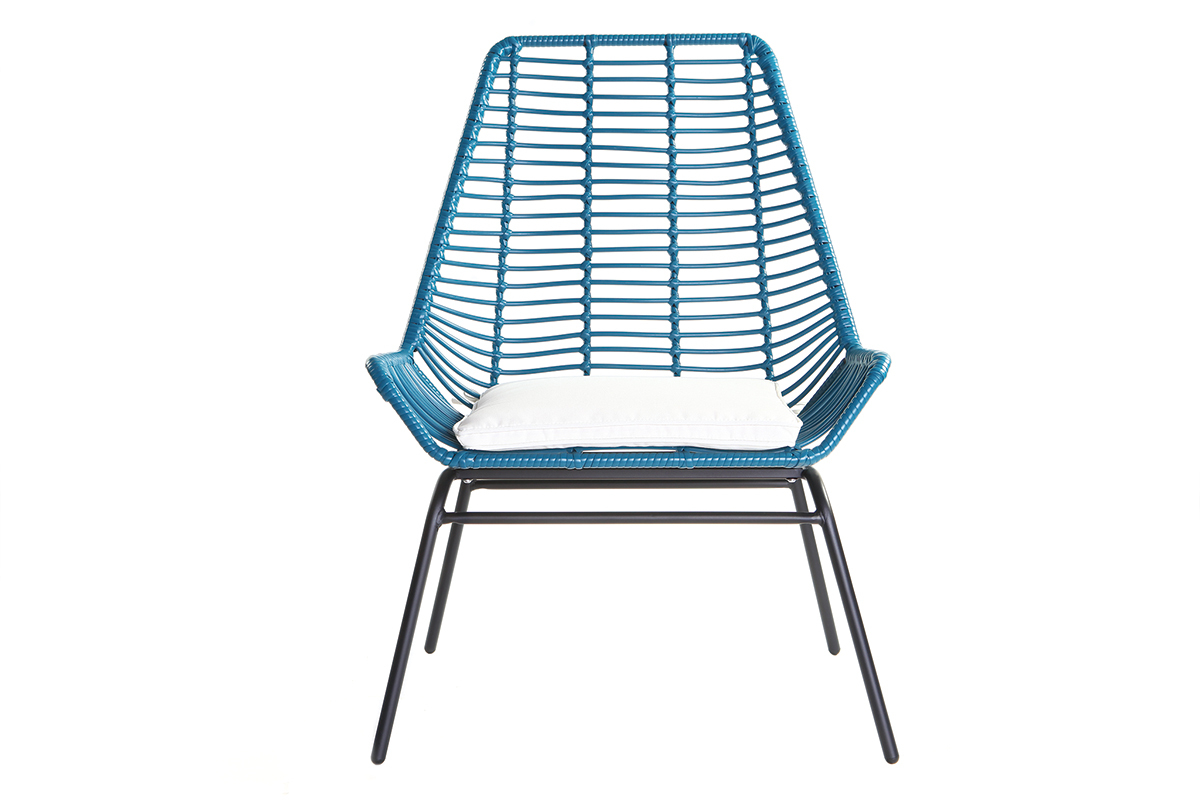 2er-Set Gartensessel TANGO aus blaugr�nem Kunststoffgeflecht