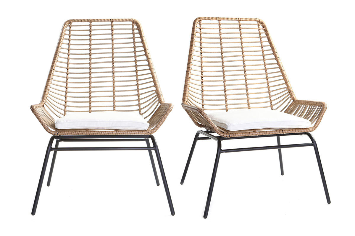 2er-Set Gartensessel TANGO aus Kunststoffgeflecht im Rattanstil