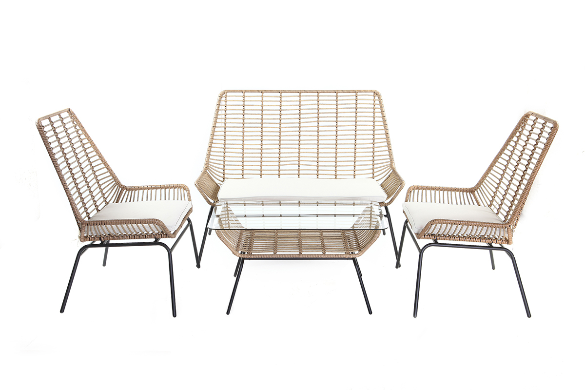 2er-Set Gartensessel TANGO aus Kunststoffgeflecht im Rattanstil