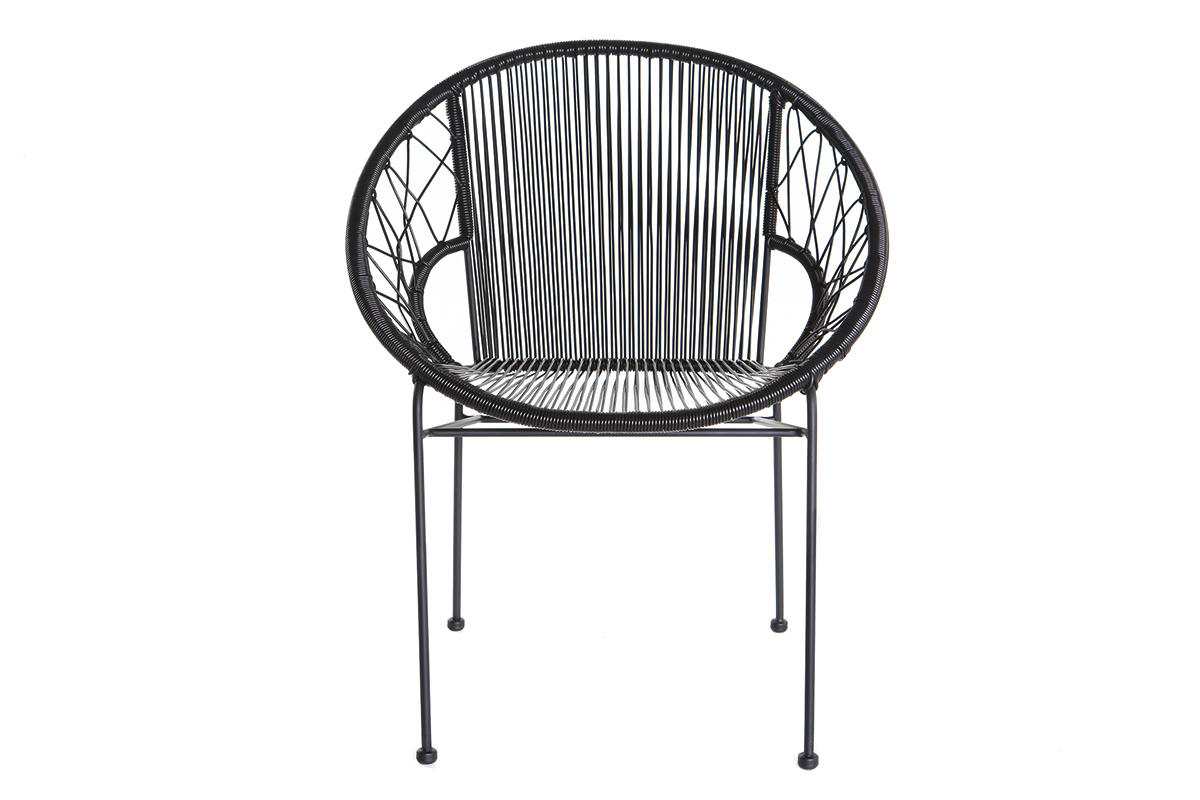 2er-Set Gartenst�hle FIZZ aus schwarzem Kunststoffgeflecht