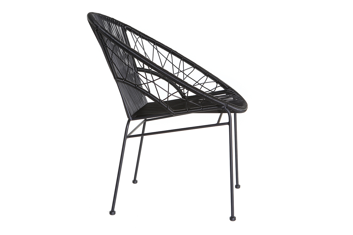 2er-Set Gartenst�hle FIZZ aus schwarzem Kunststoffgeflecht