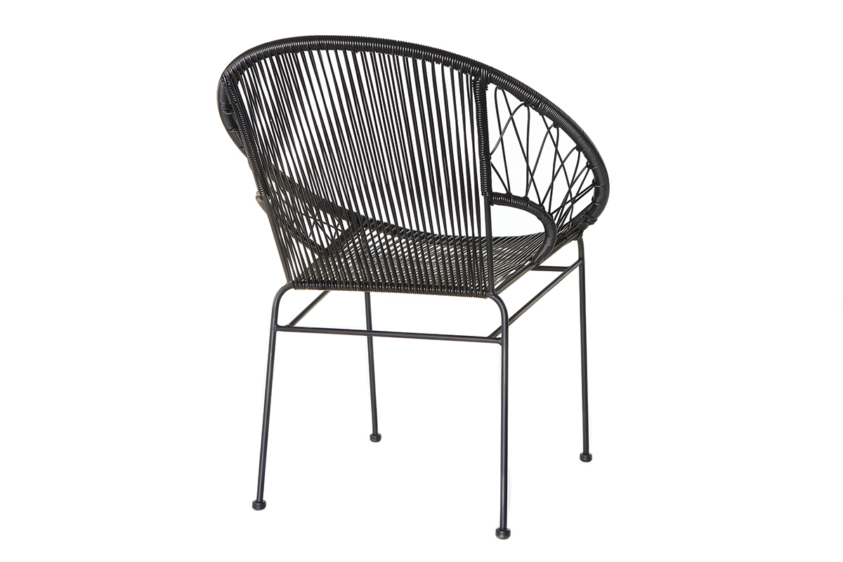 2er-Set Gartenst�hle FIZZ aus schwarzem Kunststoffgeflecht