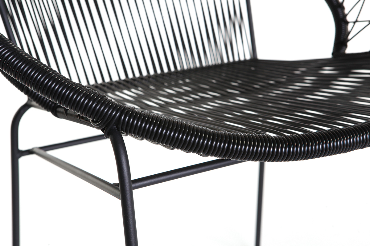 2er-Set Gartenst�hle FIZZ aus schwarzem Kunststoffgeflecht