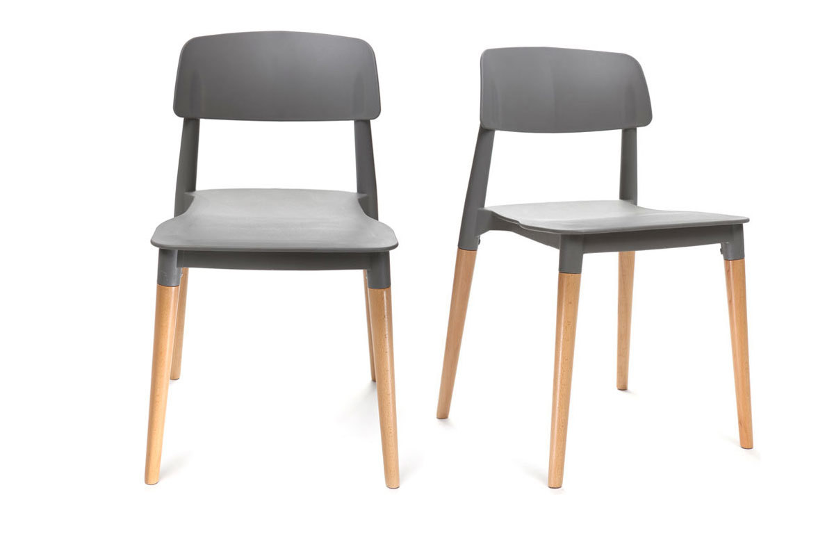 2er-Set skandinavische Design-Sthle Grau GILDA