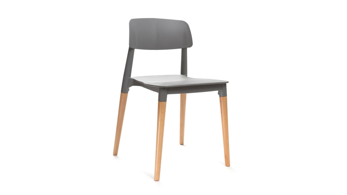 2er-Set skandinavische Design-Stühle Grau GILDA