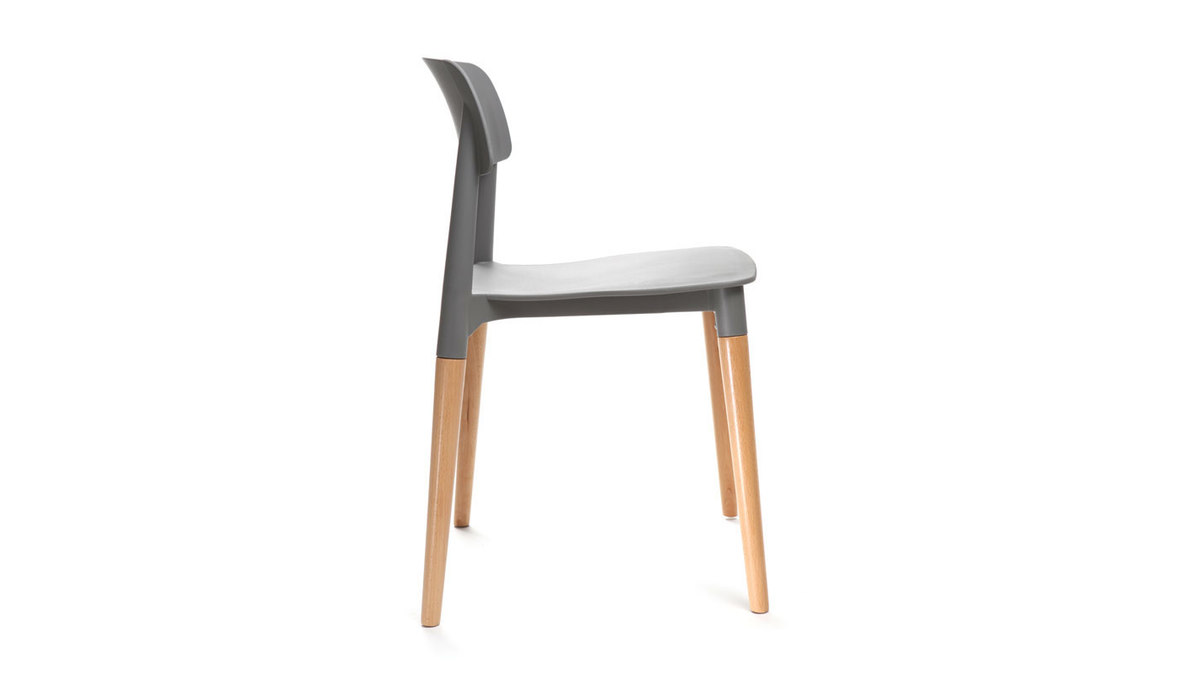 2er-Set skandinavische Design-Stühle Grau GILDA