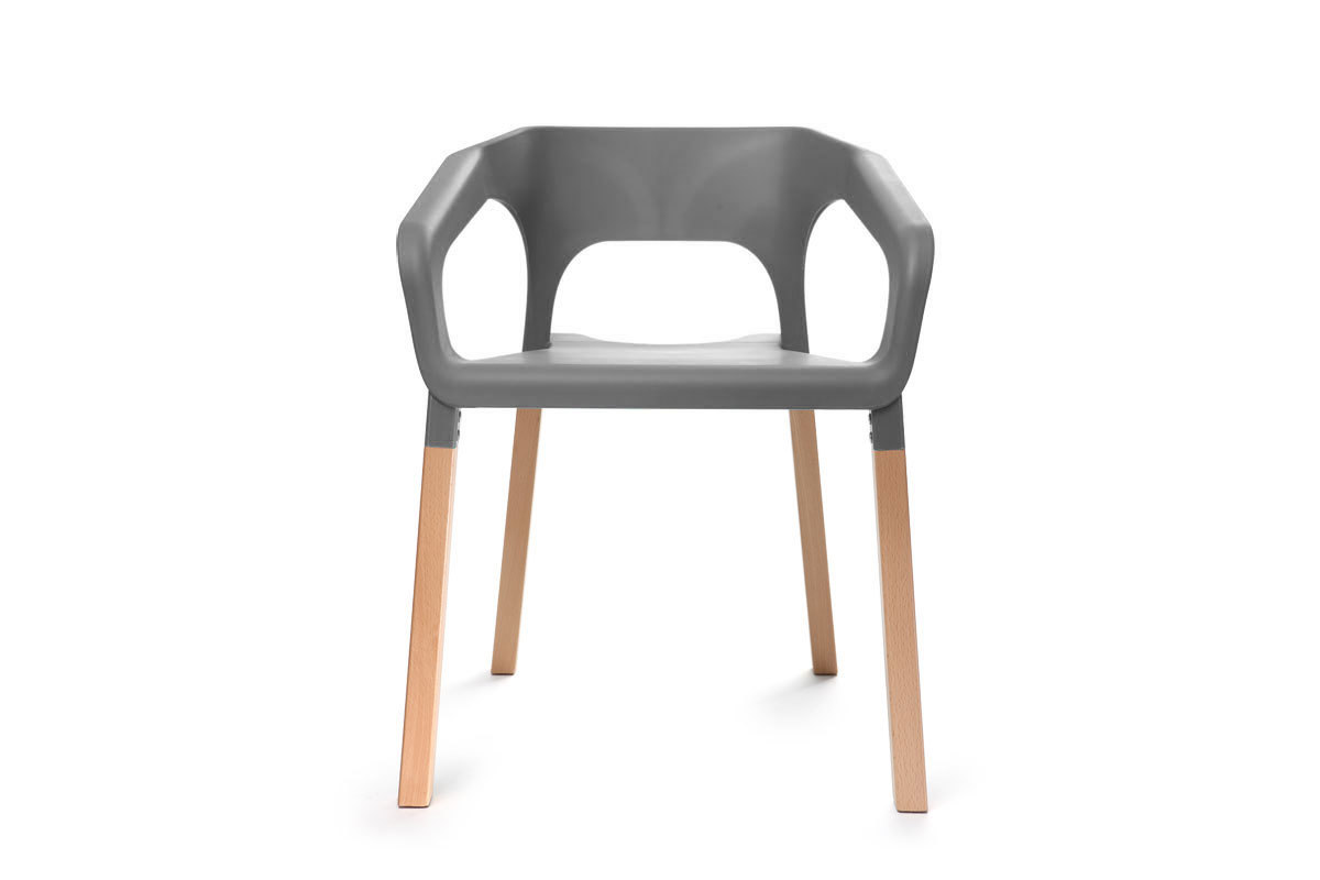 2er-Set skandinavische Design-St�hle Grau HELIA