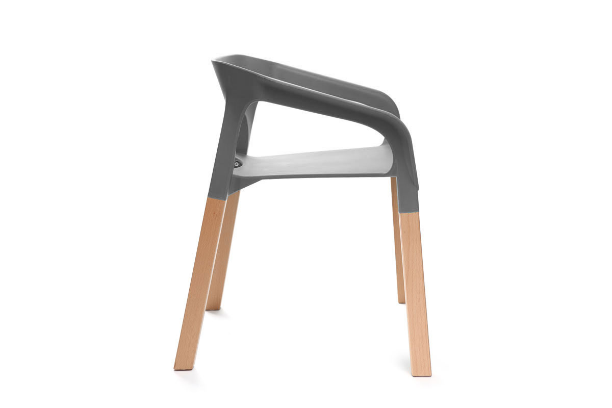 2er-Set skandinavische Design-St�hle Grau HELIA