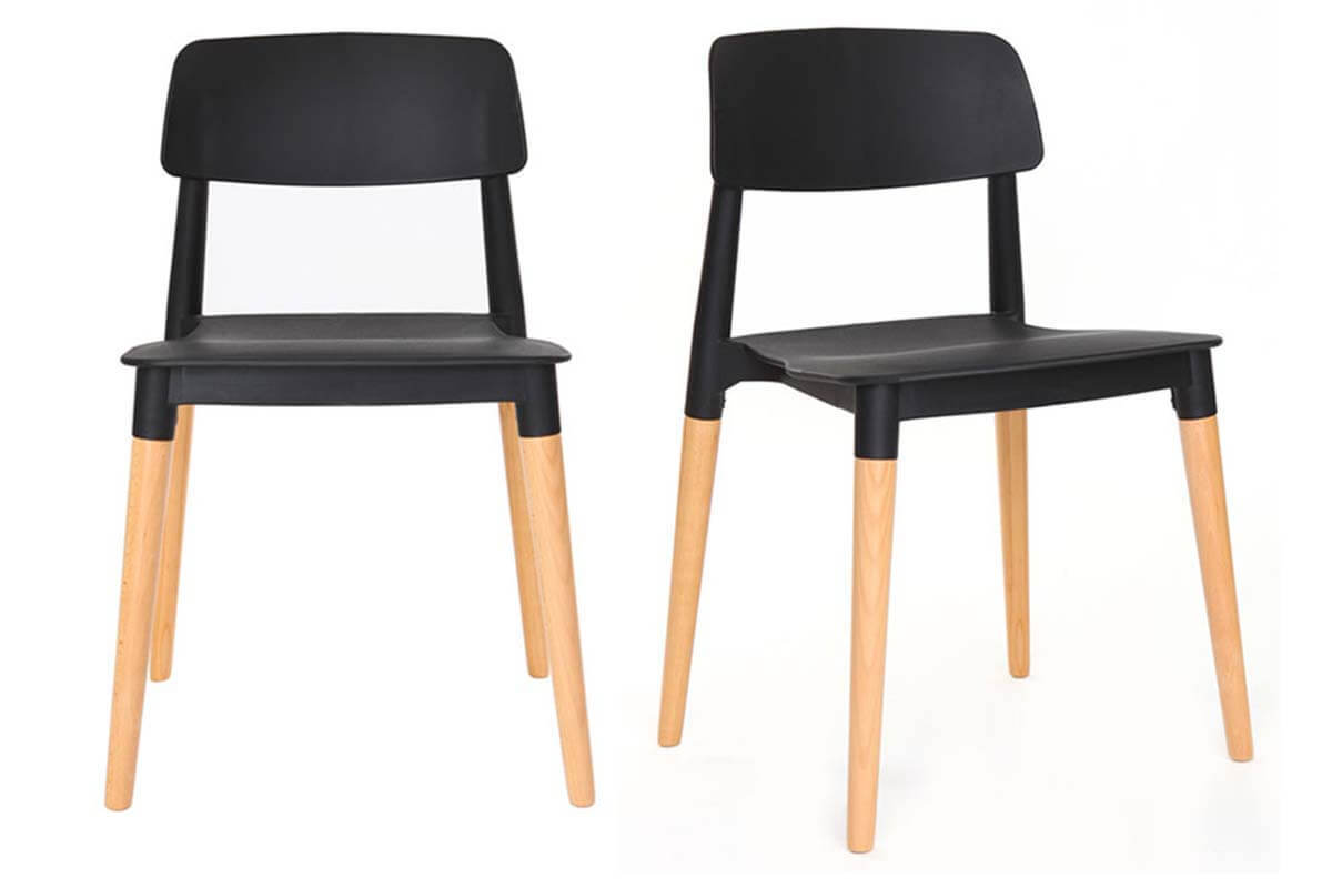 2er-Set skandinavische Design-Sthle Schwarz GILDA