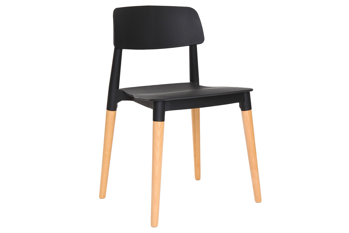 2er-Set skandinavische Design-Sthle Schwarz GILDA