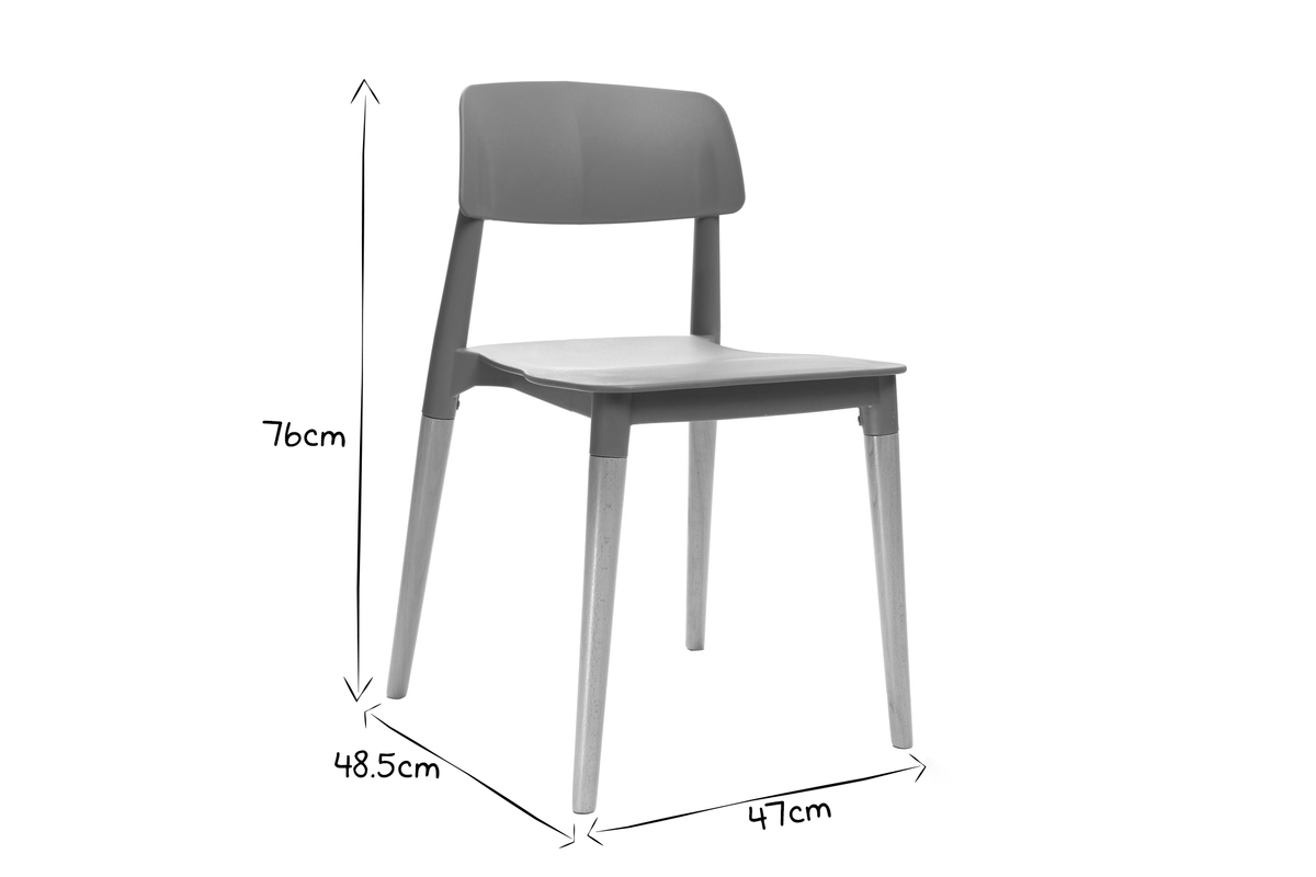 2er-Set skandinavische Design-Sthle Schwarz GILDA