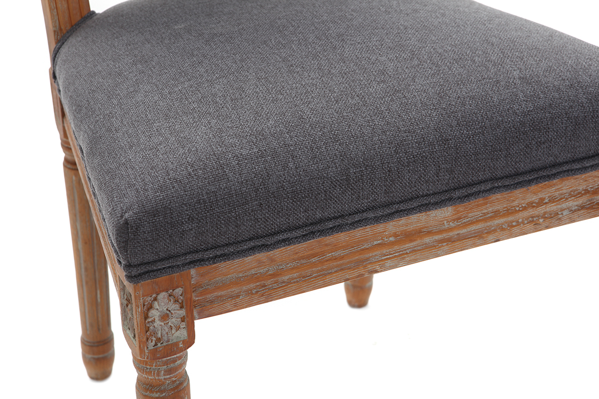 2er-Set St�hle mit dunkelgrauem Stoff und hellen Holzbeinen AMAURY