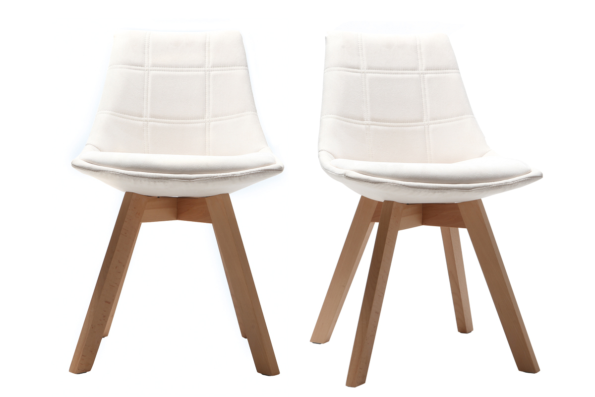 2er-Set Sthle skandinavisches Design Holz und Stoff Altwei MATILDE