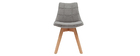 2er-Set Stühle skandinavisches Design Holz und Stoff Dunkelgrau MATILDE