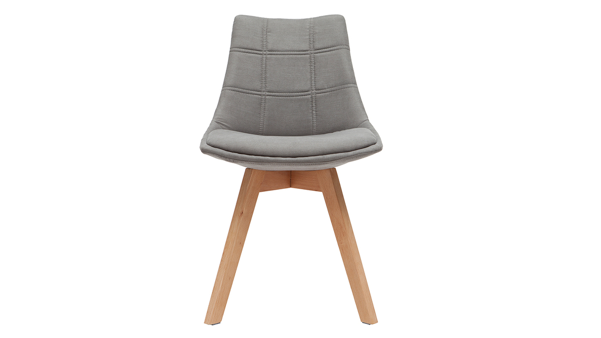 2er-Set Stühle skandinavisches Design Holz und Stoff Dunkelgrau MATILDE