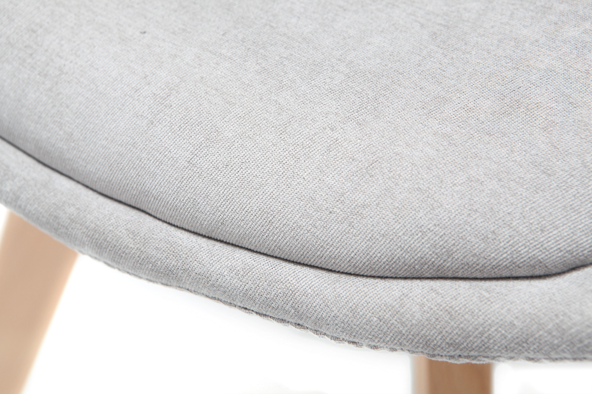 2er-Set St�hle skandinavisches Design Holz und Stoff Hellgrau MATILDE