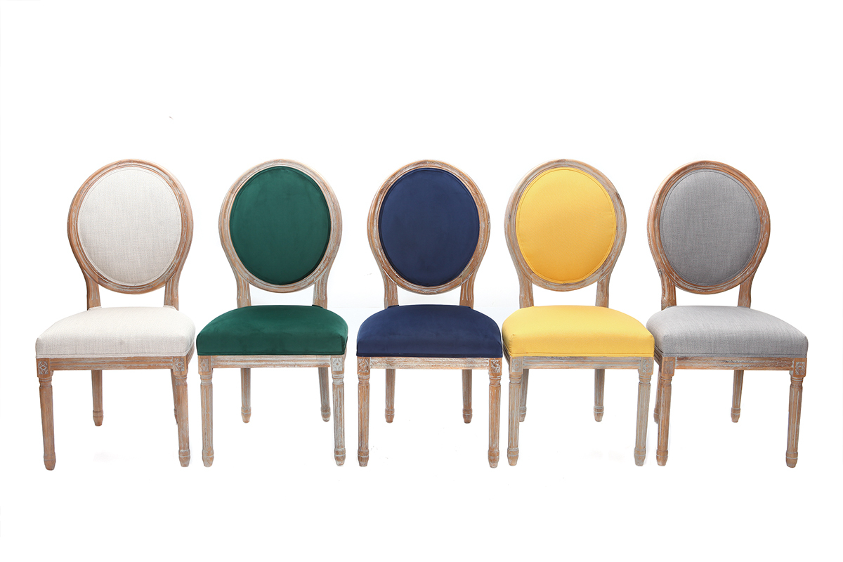 2er-Set St�hle Velours Smaragdgr�n Beine aus hellem Holz LEGEND