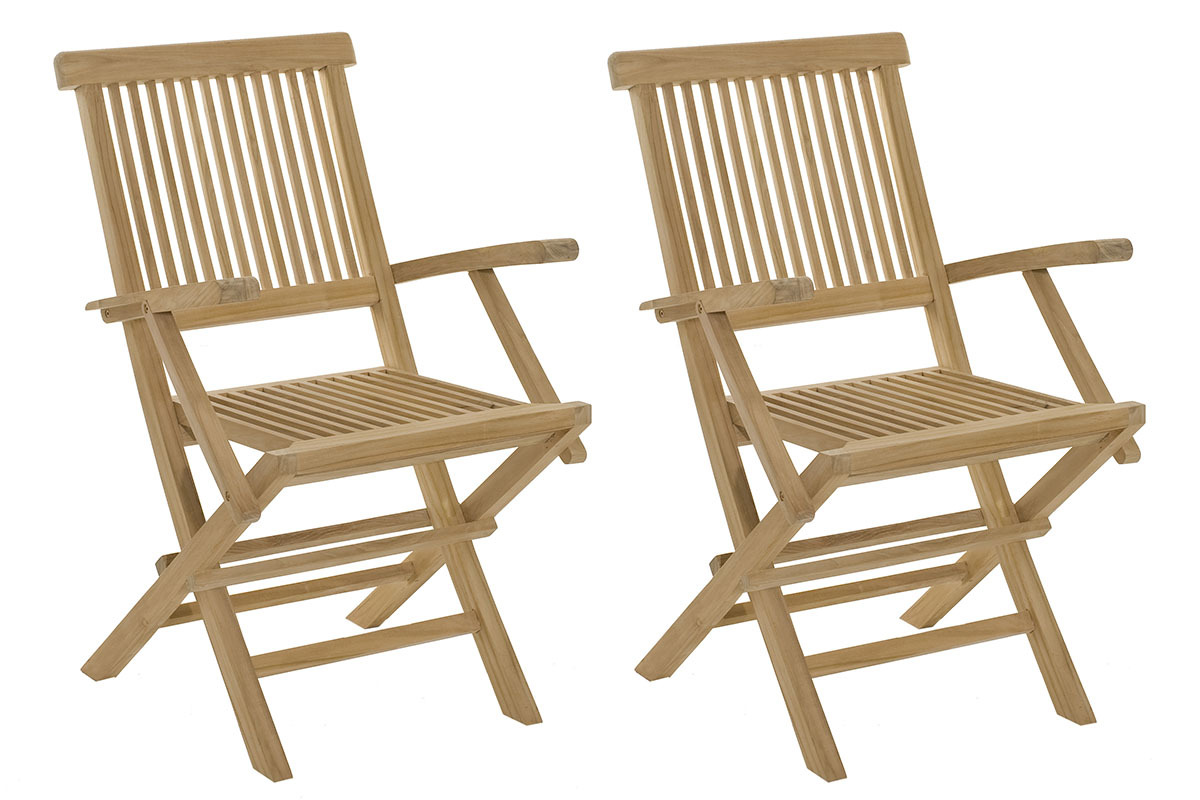 2er-Set Teak-Gartensessel BORNEO