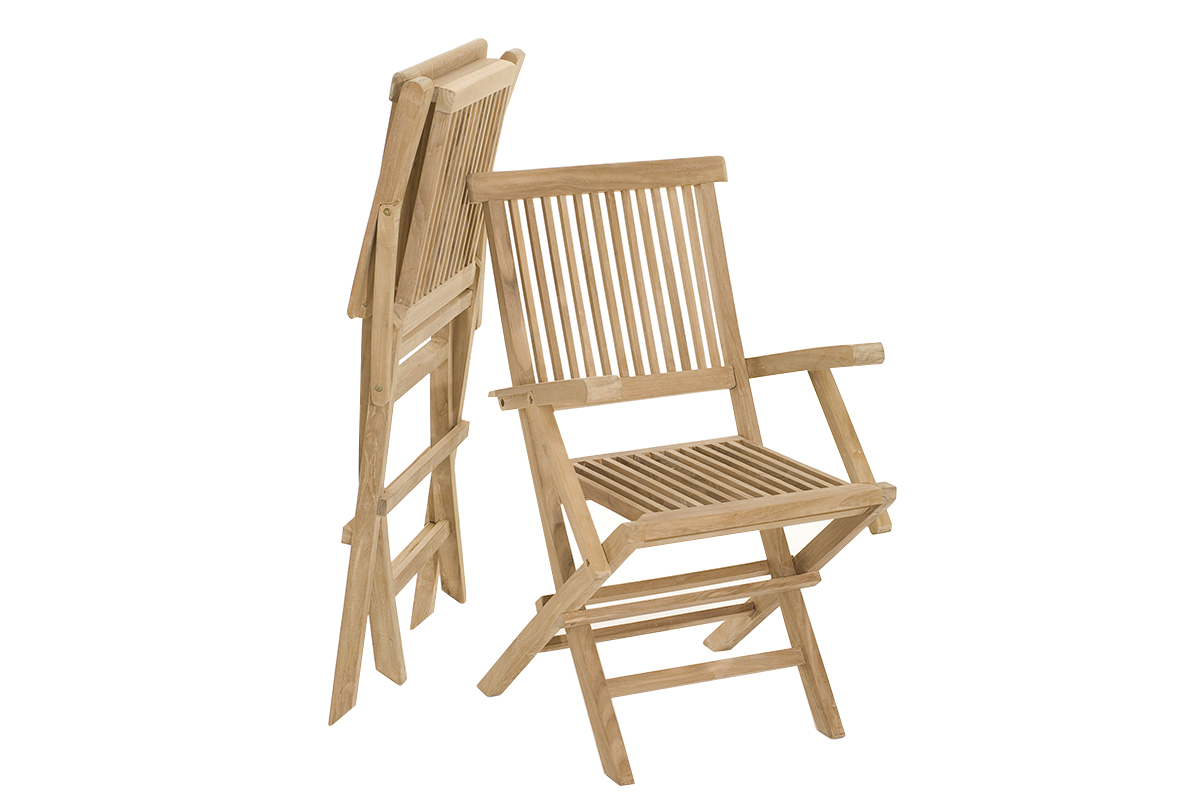 2er-Set Teak-Gartensessel BORNEO