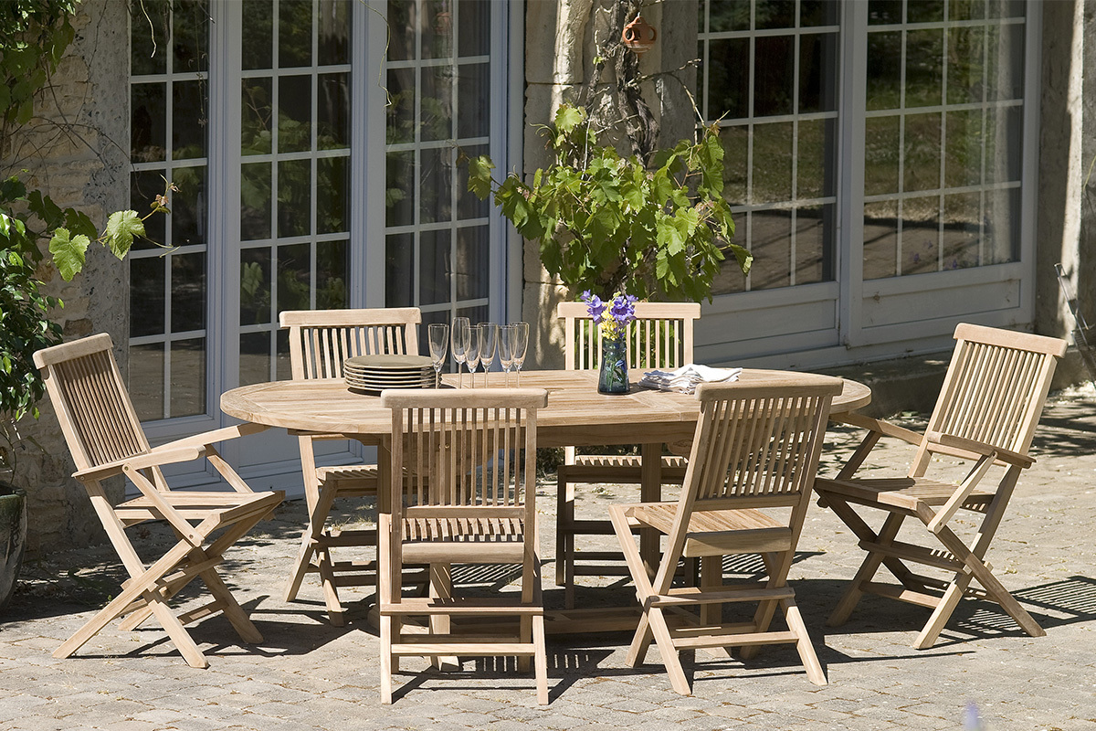2er-Set Teak-Gartensessel BORNEO