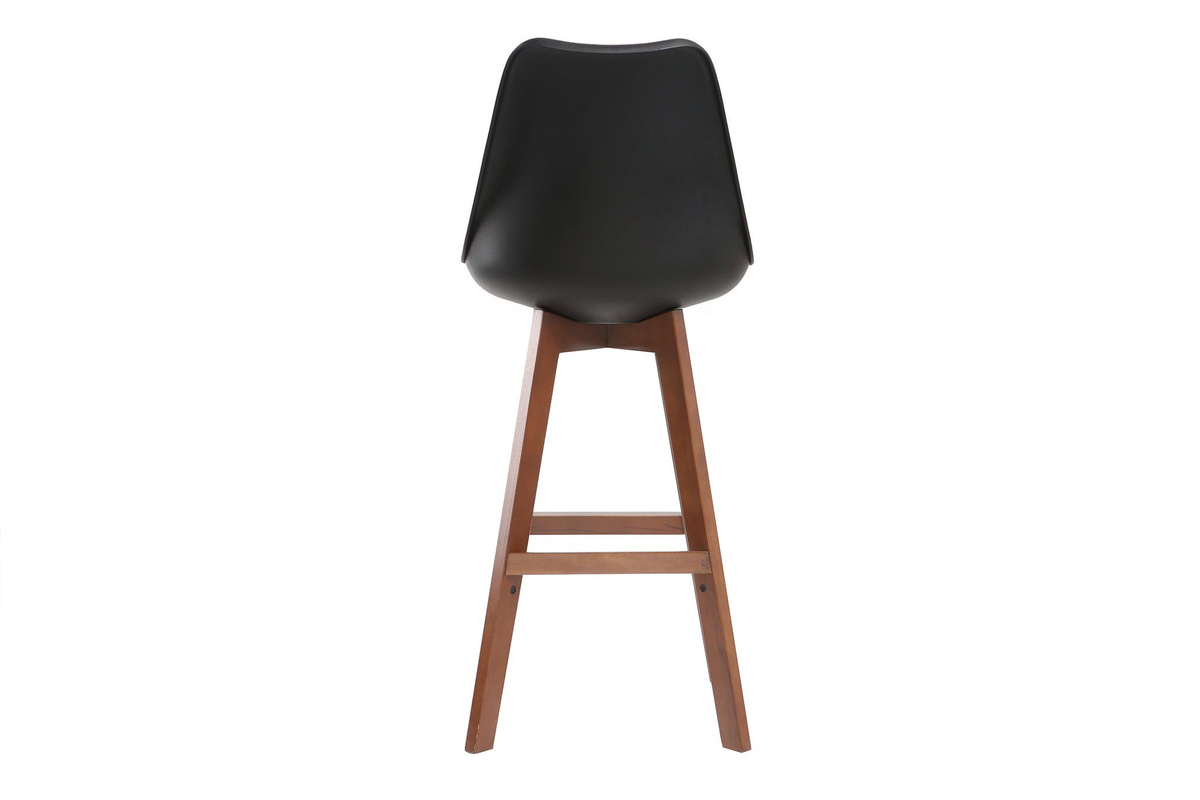 2er-Set Vintage-Barhocker Schwarz und Nussbaum 65 cm PAULINE