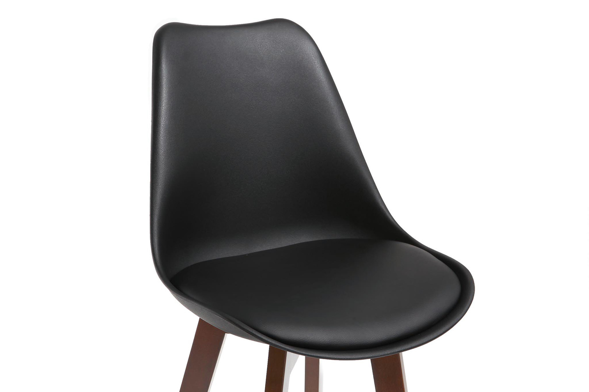2er-Set Vintage-Barhocker Schwarz und Nussbaum 65 cm PAULINE