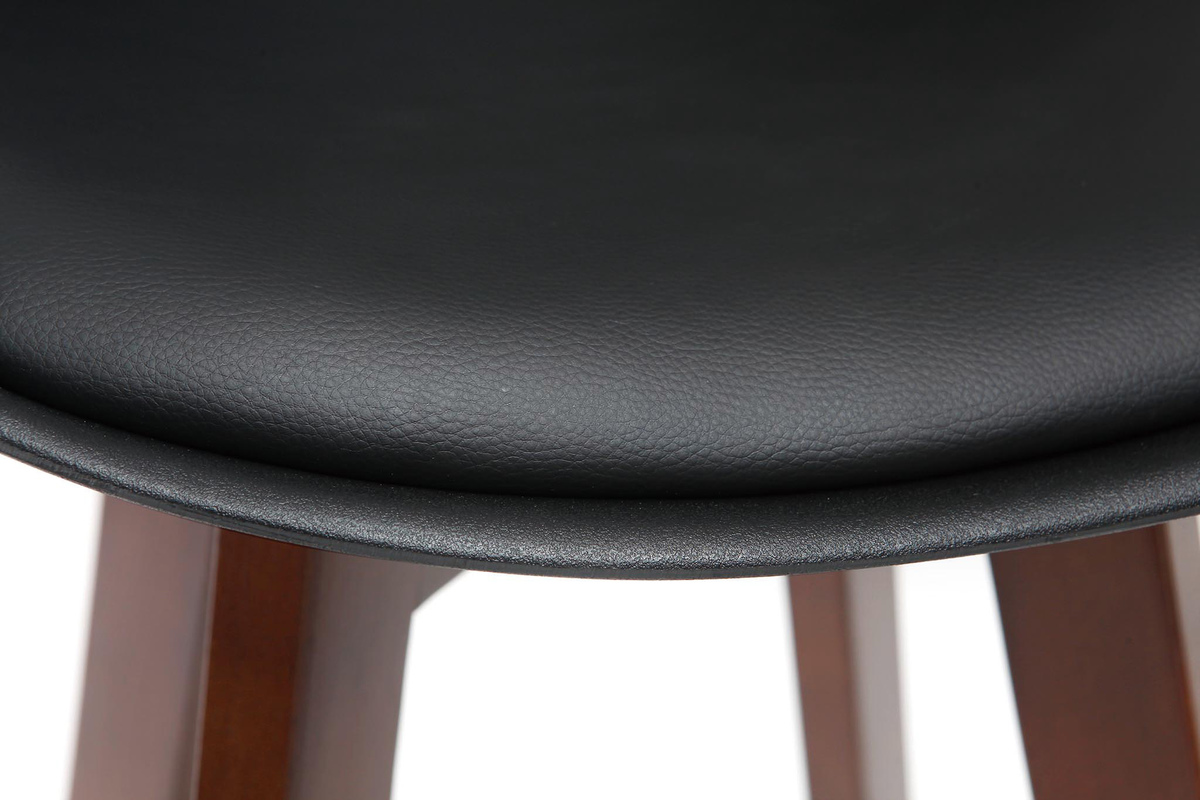 2er-Set Vintage-Barhocker Schwarz und Nussbaum 65 cm PAULINE