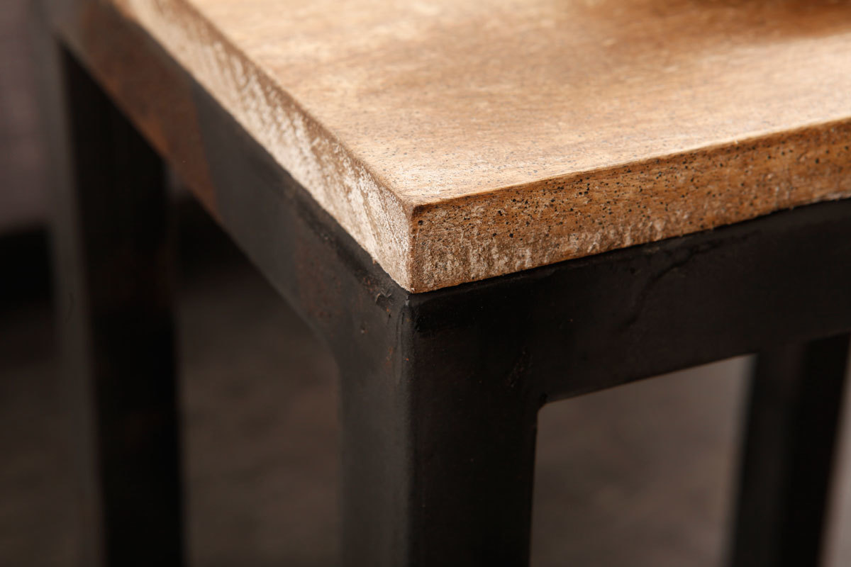 3 industrielle Satztische FACTORY Metall und Holz