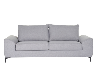 3-Sitzer Design-Schlafsofa mit grauem Stoff und schwarzem Metall GAEL