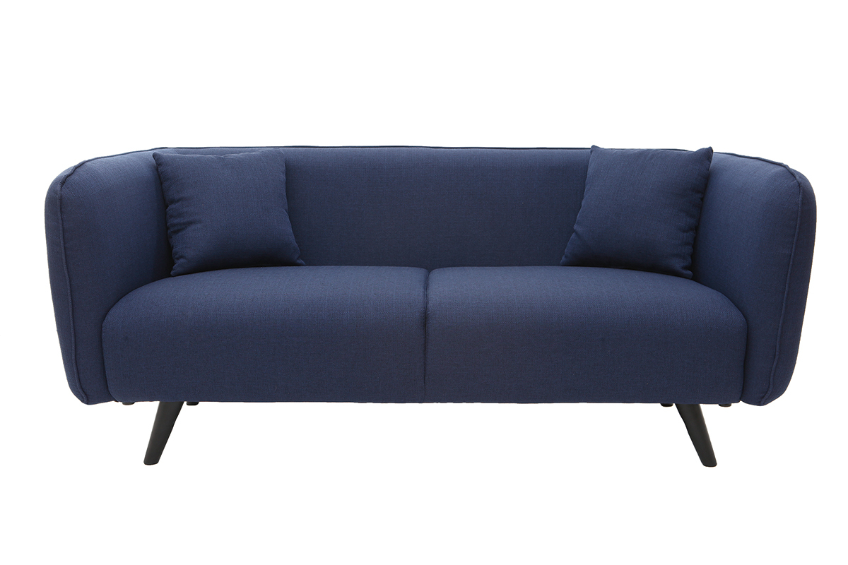 3-Sitzer-Design-Sofa MOONLIGHT aus dunkelblauem Stoff