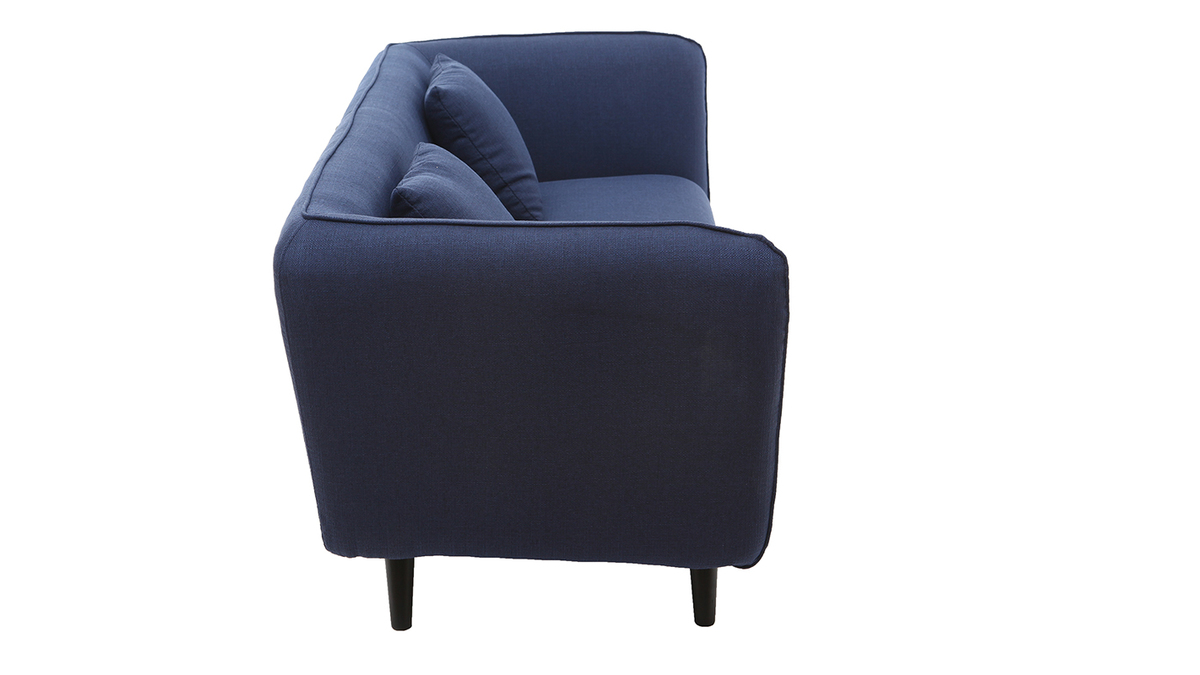 3-Sitzer-Design-Sofa MOONLIGHT aus dunkelblauem Stoff