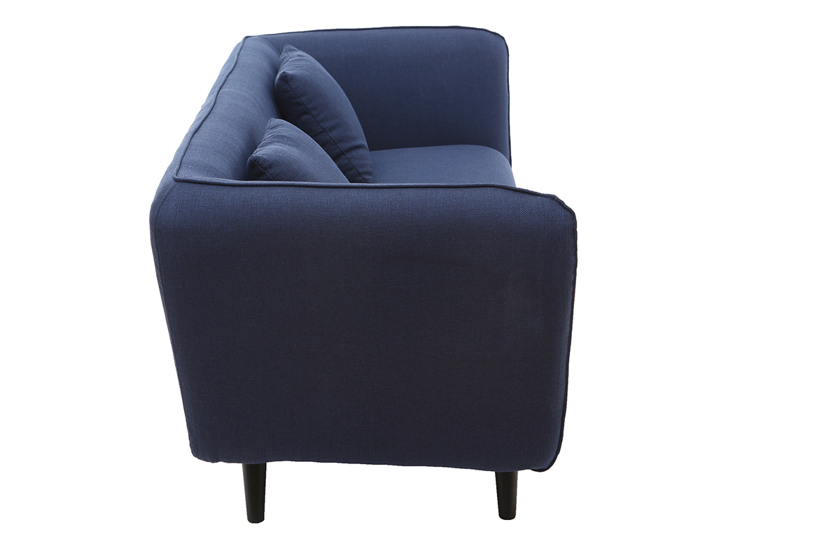 3-Sitzer-Design-Sofa MOONLIGHT aus dunkelblauem Stoff