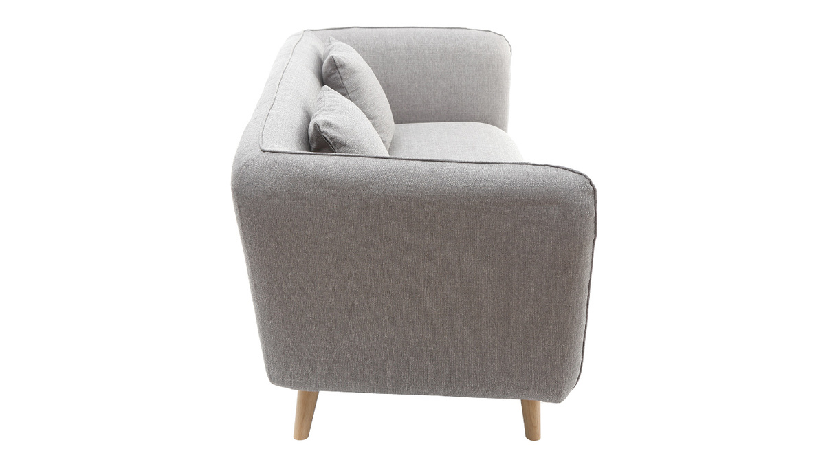 3-Sitzer-Design-Sofa MOONLIGHT aus hellgrauem Stoff