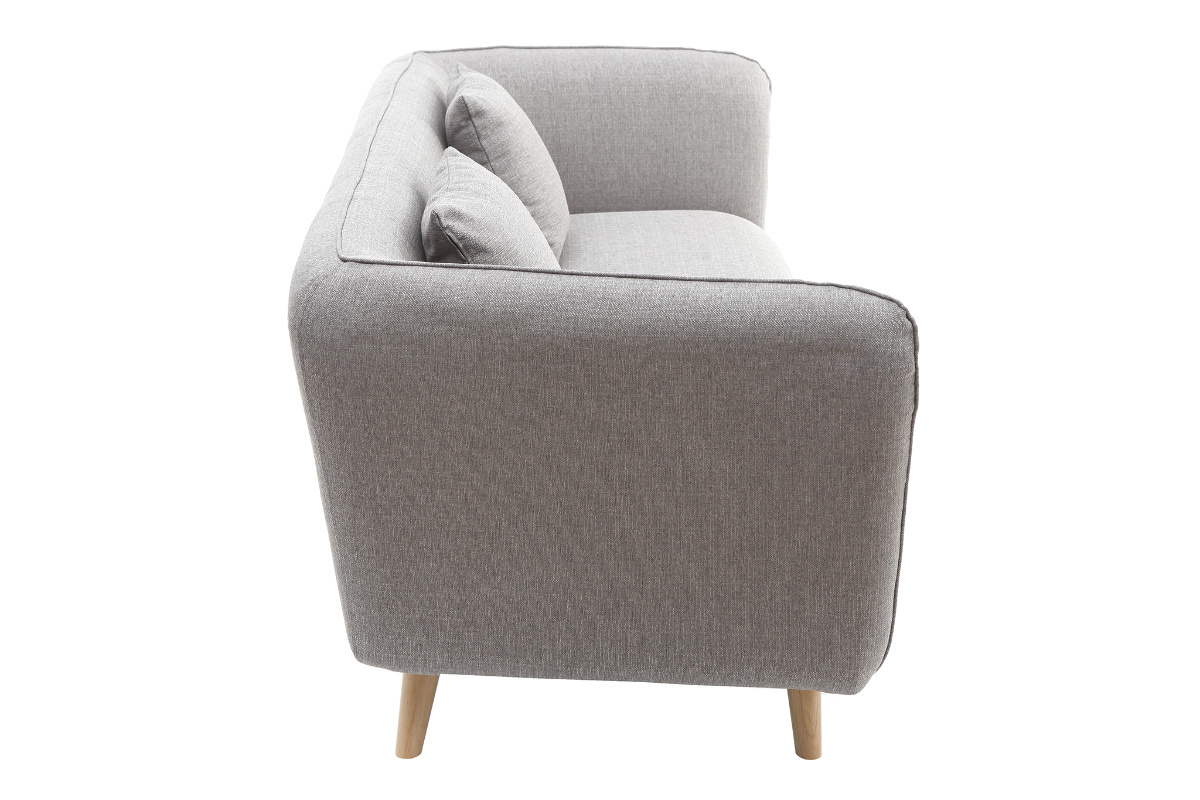 3-Sitzer-Design-Sofa MOONLIGHT aus hellgrauem Stoff
