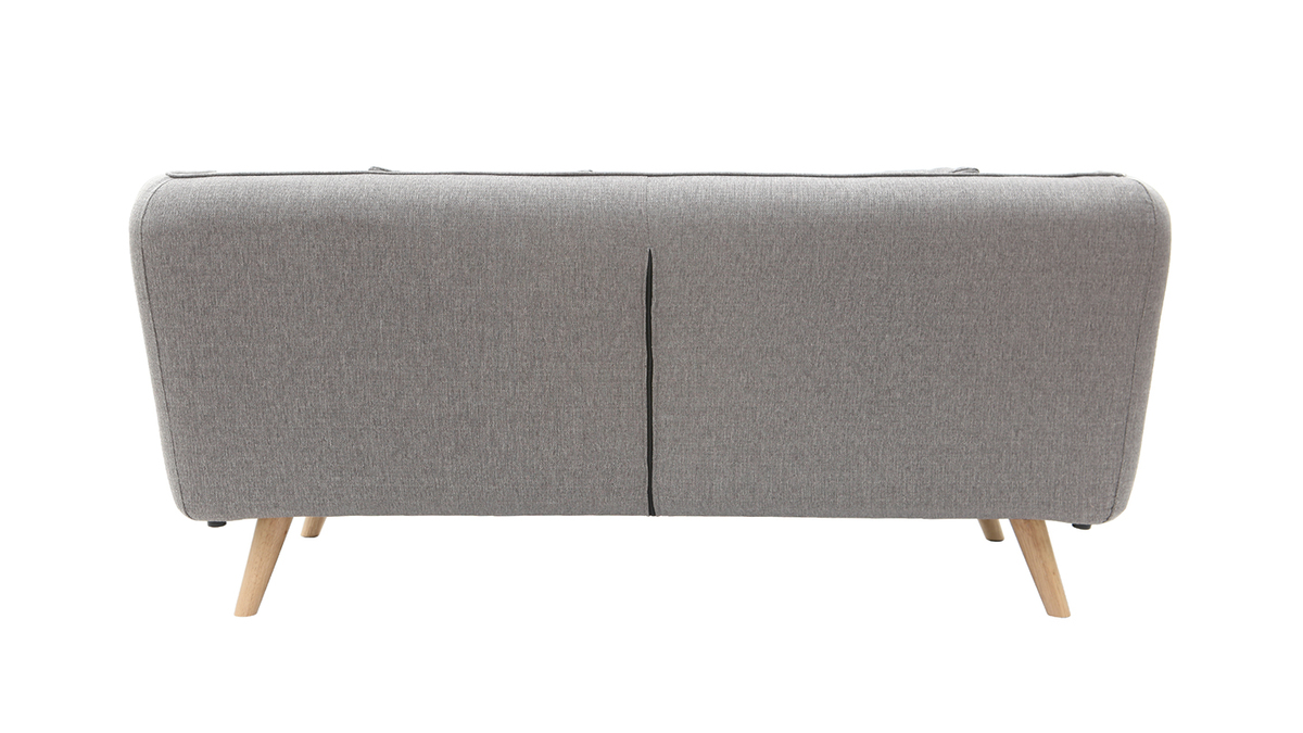 3-Sitzer-Design-Sofa MOONLIGHT aus hellgrauem Stoff
