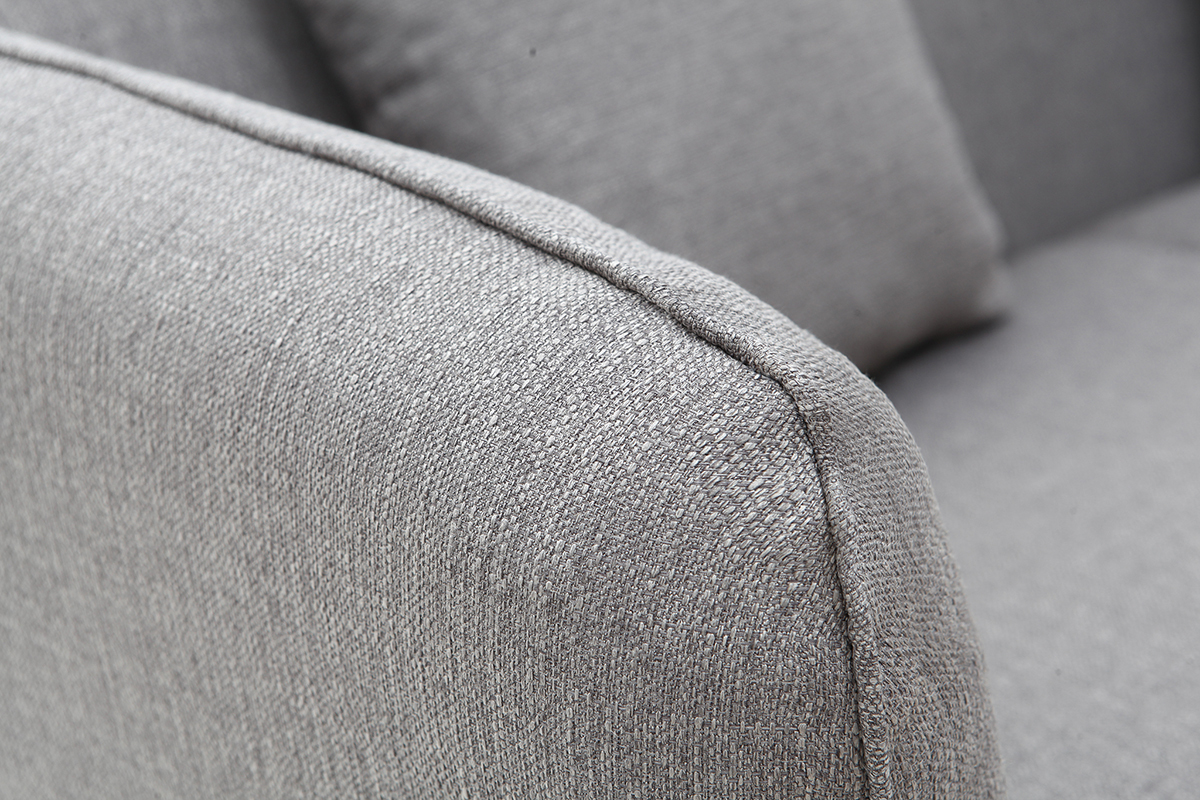 3-Sitzer-Design-Sofa MOONLIGHT aus hellgrauem Stoff