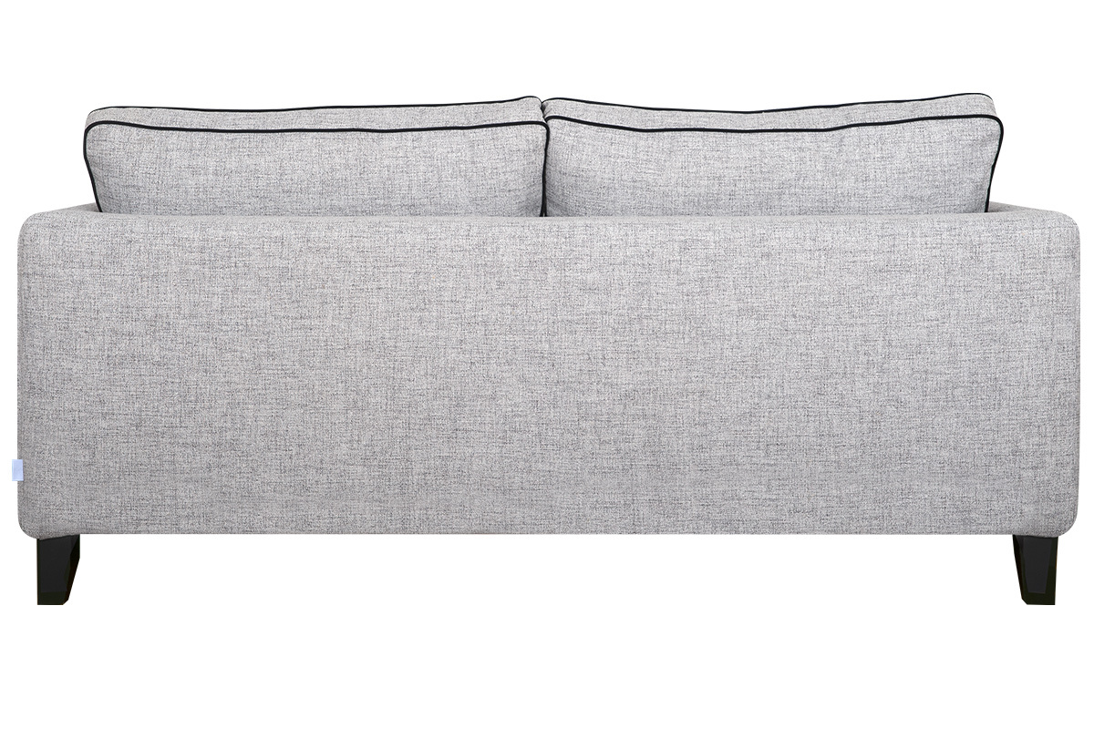 3-Sitzer Designer-Samtsofa HARRISON aus grauem und schwarzem Stoff