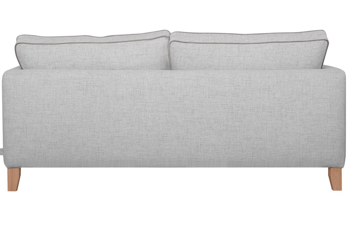 3-Sitzer-Designer-Sofa hellgrau meliert und naturfarbene Buche HARRISON
