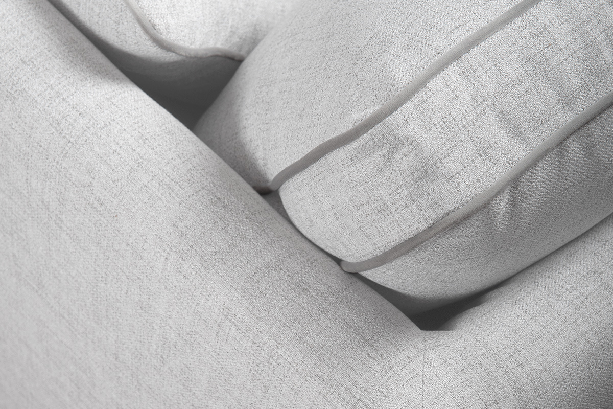 3-Sitzer-Designer-Sofa hellgrau meliert und naturfarbene Buche HARRISON