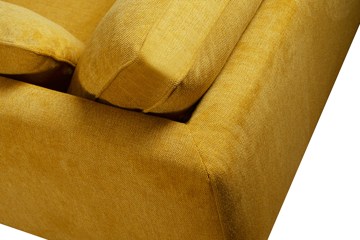 3-Sitzer-Designer-Sofa in pfauenblau und schwarzem Samt HARRISON