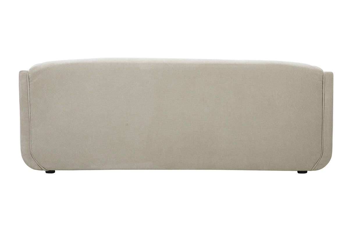 3-Sitzer Designsofa in beige Samtvelours-Effekt Stoff HOSBO