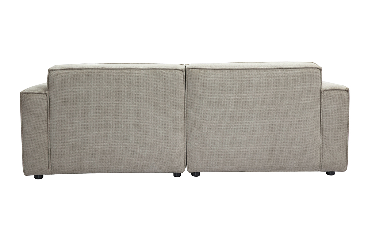 3-Sitzer Modulsofa in beige Samt-Effekt Textil SPLIT
