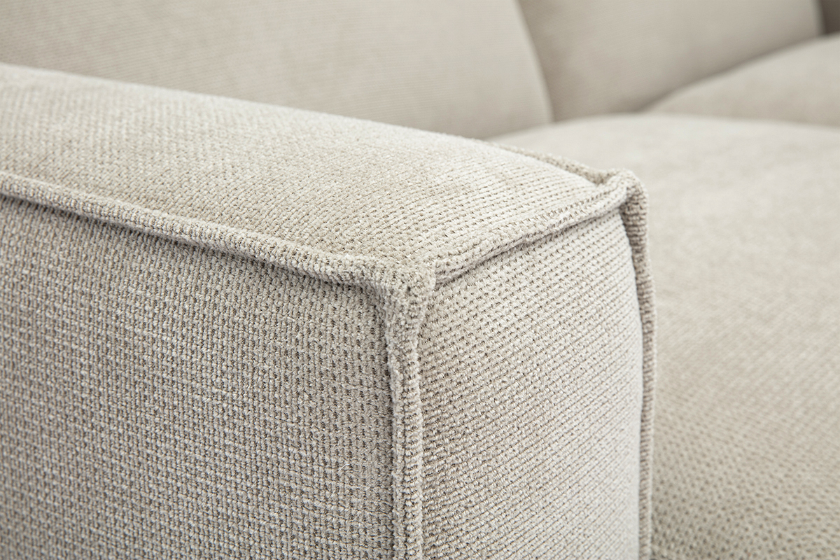 3-Sitzer Modulsofa in beige Samt-Effekt Textil SPLIT
