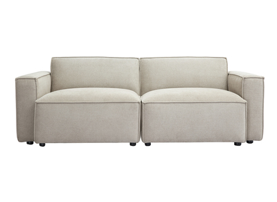 3-Sitzer Modulsofa in beige Samt-Effekt Textil SPLIT