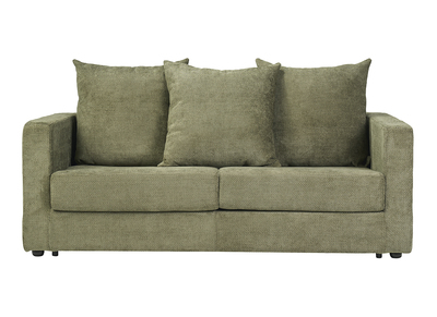 3-Sitzer-Schlafsofa aus samtigem Chenille-Stoff in Khaki-Gr&uuml;n mit 13 cm Matratze BACIO