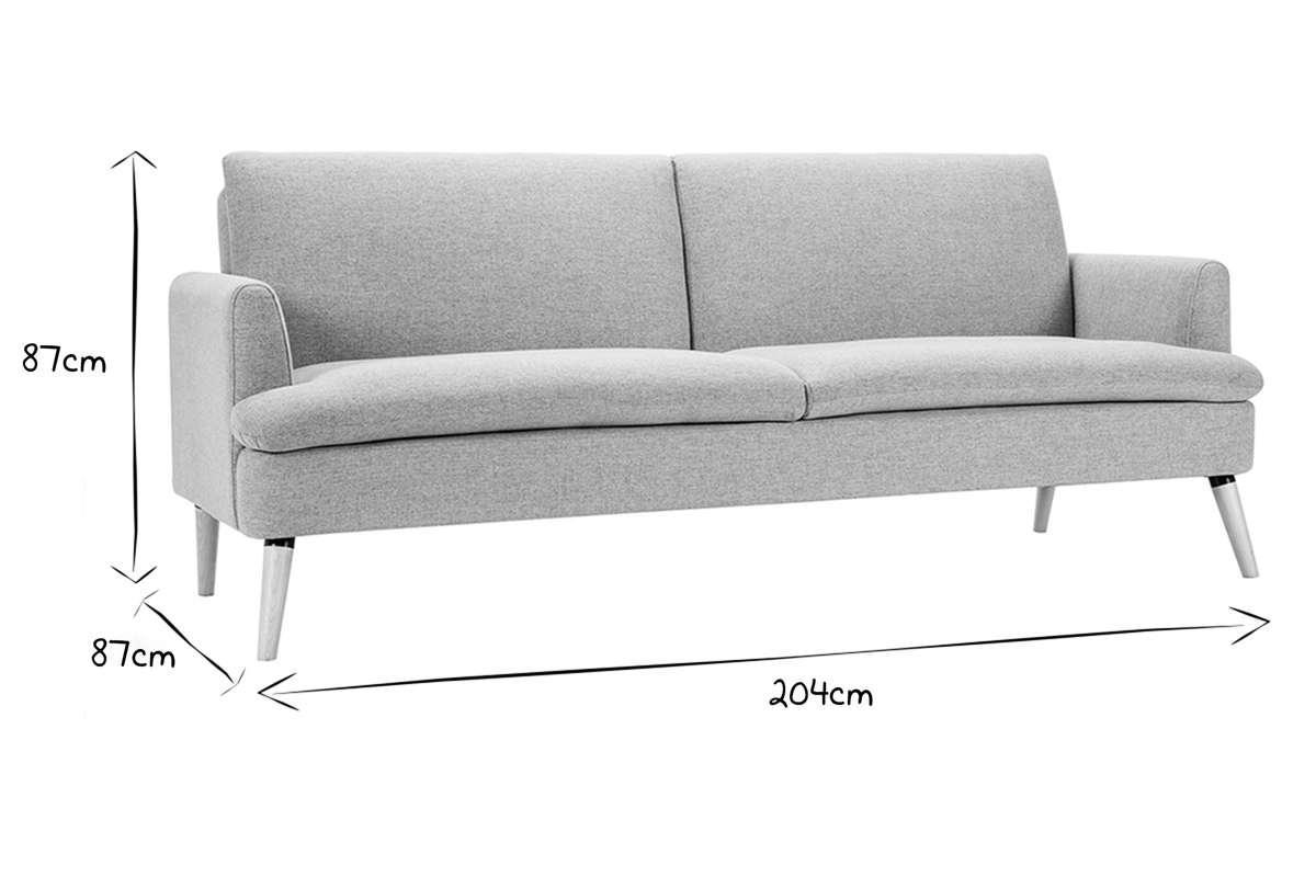 3-Sitzer-Schlafsofa skandinavisch hellgrau STEWART