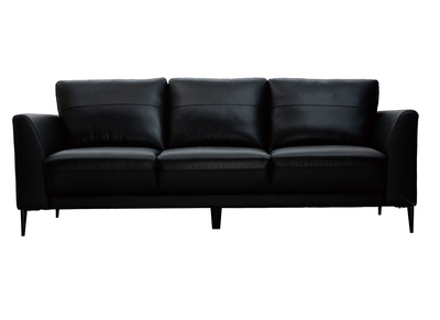 3-Sitzer schwarzes Ledersofa JOPLIN - Büffelleder